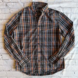A|E Armani Exchange Button Down Shirt Brown Plais MENS XS Old money